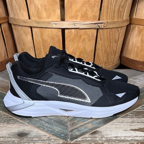 Puma Minima Black Silver White Lifestyle Sneakers Running Shoes Womens Size 8 - Picture 1 of 11